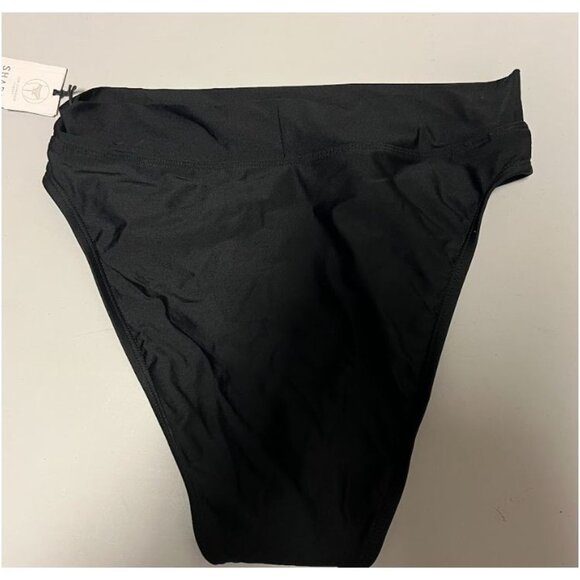 Shade & Shore Womens High Leg High Waist Extra Cheeky Bikini Bottom Black Size M - Picture 4 of 6